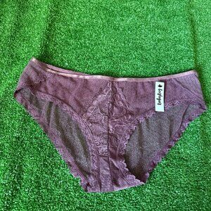 Bootay Bag Lightweight Burgundy Lace Bikini Panty Size L NEW